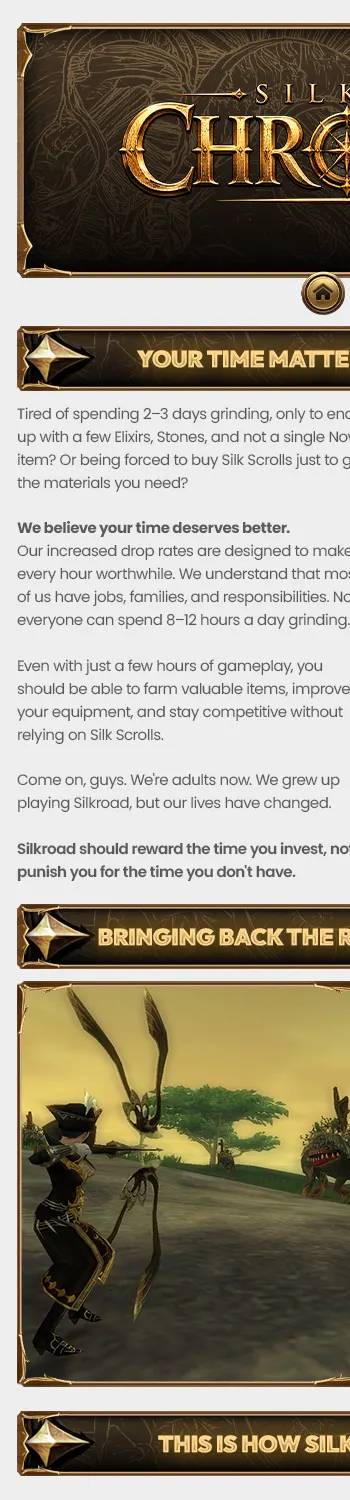 Silkroad Chronicle - 110 CAP | EU&CH | Klasik Silkroad Deneyimi | Silk Scroll Yok | Açık Pazar | Zerk Görevleri