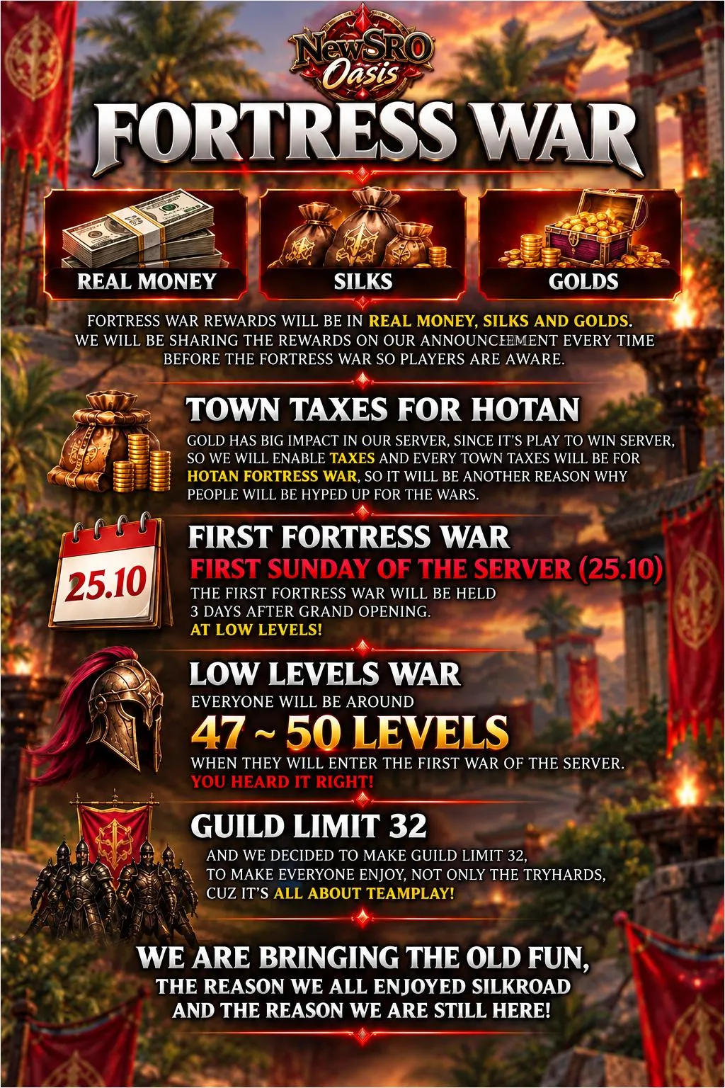 NewSRO - Oasis - 90 CAP | EU&CH | Long-Term | Hard Rates | Drop System