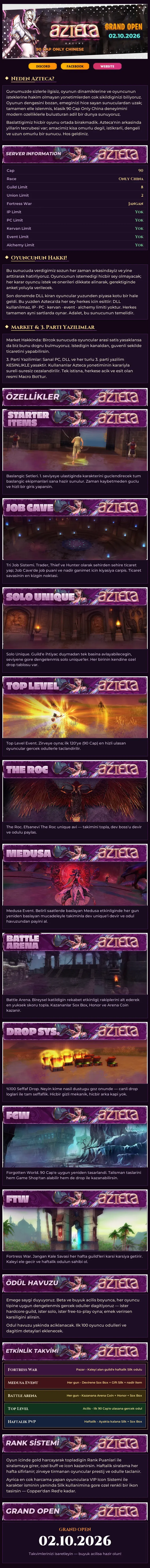 Azteca Online - 90 CAP | Sadece CH